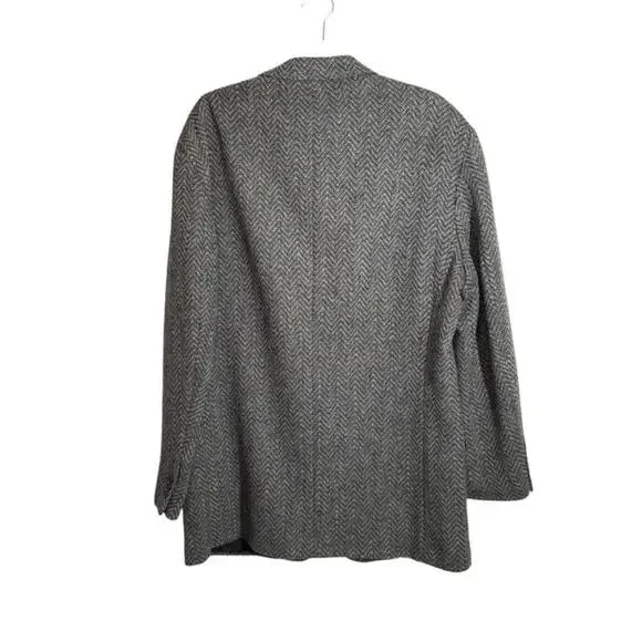 Vintage Irvine Park Gray Houndstooth Wool Blazer Sport Coat 44L